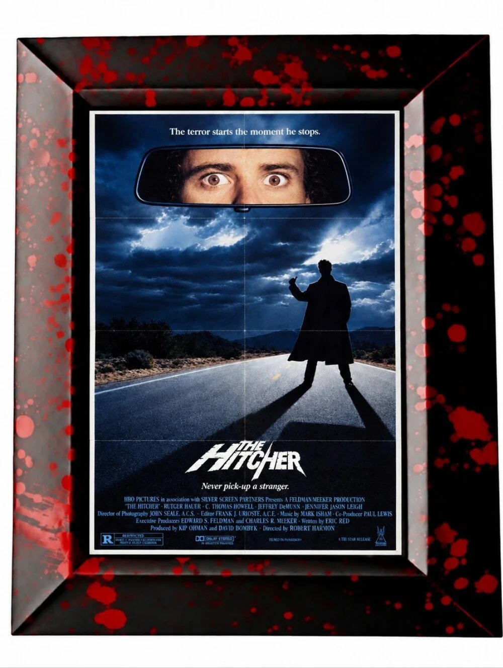 Vintage Horror Bloody The hitchhiker Thriller Halloween Retro 80s 90s Frame Art